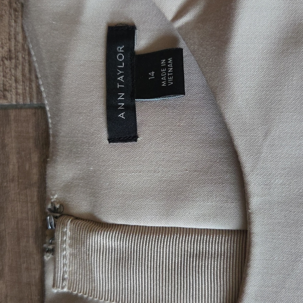 Ann Taylor Cream Midi Dress with Belt - Picture 4 of 5